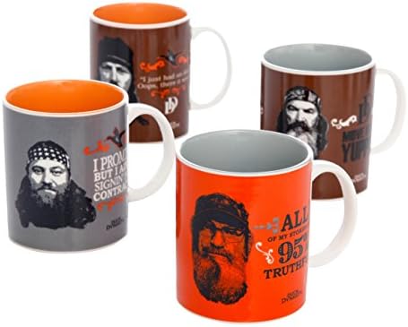Ducky Dynasty Beards N Banter Mugs (4 Pack), 15 oz, Multicolor