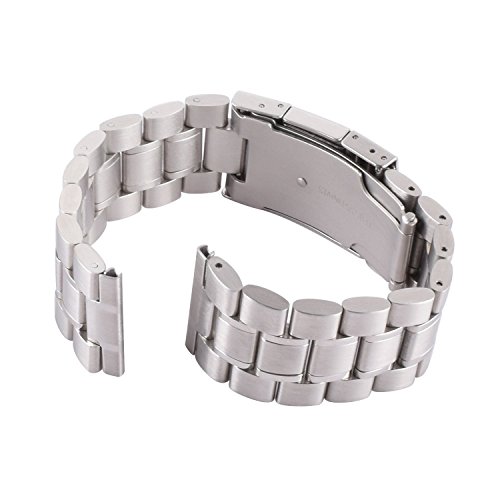 VIMVIP 22mm Replacement Metal Stainless Steel Bracelet Watch Band Strap Straight End Solid Links for Samsung Galaxy Gear 2 R380, Gear 2 Neo R381, Gear 2 Live R382, LG G Watch W100, W110 (Silver)
