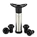 Aksesroyal Wine Pump with Valve Wine Stoppers (Silver 4 Stoppers)