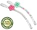 Pacifier Clip - 2 Pack - Silicone Baby Teething Pacifier Clips with Bag- GIRL - Teether - BPA-Free - Non-Toxic