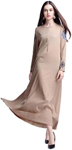 Muslim Islamic Clothing,Vanvler Women Kimono Long Sleeve Dress Plus Size { Middle East Gown } (XL, Khaki)