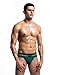 F plus R Mens Strip Waistband Athletic Supporter Jockstrap Sexy Swimwear Green Medium