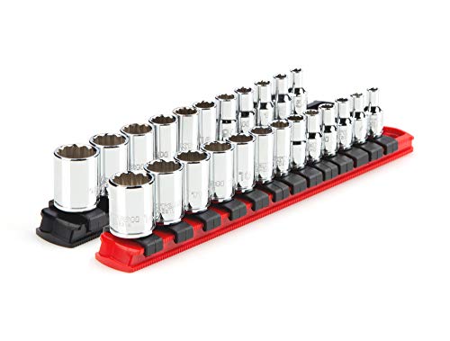 TEKTON 1/4 Inch Drive 12-Point Socket Set, 24-Piece (5/32 - 9/16 in., 4 - 14 mm) | SHD90202