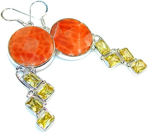 Mexican Fire Agate Women 925 Sterling Silver Earrings - FREE GIFT BOX