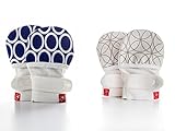 Goumikids Goumimitts Soft Stay On Scratch Mittens, 2 Pair, 3-6m, Ellipse Blue/Pinwheel (Gray)
