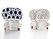 Goumikids Goumimitts Soft Stay On Scratch Mittens, 2 Pair, 3-6m, Ellipse Blue/Pinwheel (Gray)