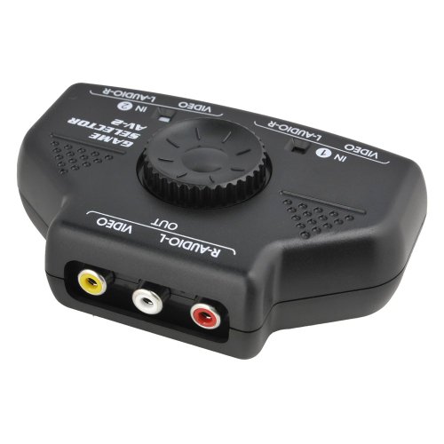 Optimal Shop- 2 Way Audio Video Switch Selector Box Splitter with RCA Cable for VCD/DVD/Video Camera/Recorder/Video Game