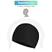 Comforer Swim Cap Silicone Swimming Cap for Women Men Adults Youths Waterproof Bathing for Long or Short Hair with 3D Ergonomic Design, Comfortable Fit Swim Caps - Black