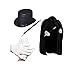 Dazzling Toys Deluxe Children’s Magicians Kit with Black Cape Hat Magi Wand and White Gloves | Super Christmas Gift Idea