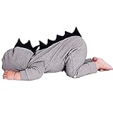 DRESHOW Baby Cartoon Onesies Dinosaur Romper Long Sleeve One piece Jumpsuit Grey 6 12 Months  90