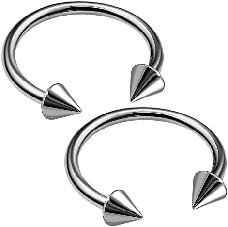 2pcs 16g Horseshoe Earrings Titanium G23 Snake Bite Cartilage Septum Lip Helix Ear Ring Tragus Eyebrow B2BCR Pick Size