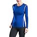 WANAYOU Women's Compression Shirt Dry Fit Long Sleeve Running Athletic T-Shirt Workout Tops,2 Pack(Black/Blue),S