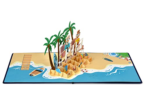 CUTPOPUP Funny Beach Couple – 3D Anniversary Card, Birthday Card, Wedding Greeting Card, Gift Card, Original Gifts for Women (Funny Couple) US8-OC211ES