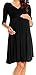 Happy Mama women Maternity Pregnancy Easy Breastfeeding Circle Jersey Dress 282p Black 10