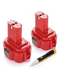 Powerextra 9,6 V 2000 mAh Batería de repuesto para MAKITA 9120 9122 192595-8 192596-6 192638-6 193977-7 638344-4-2 (2 unidades)