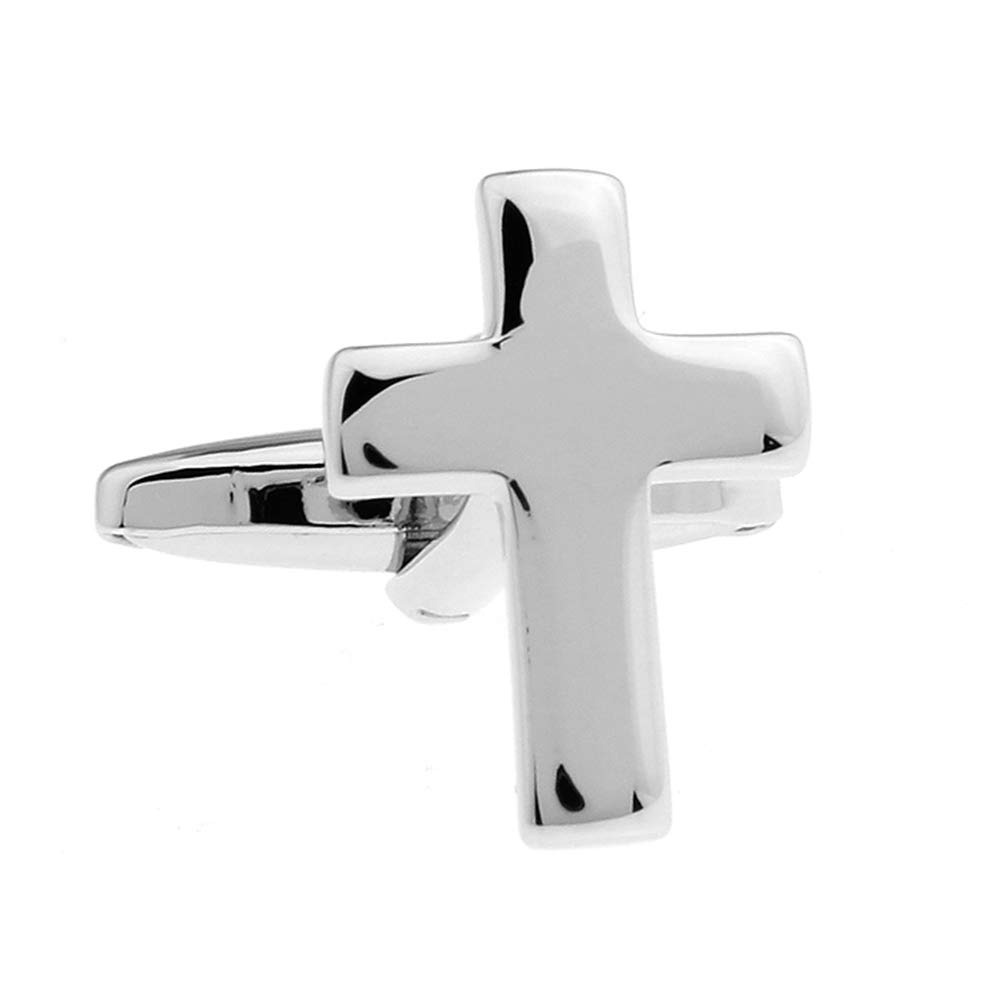 Cross Christian Pair Cufflinks Silver Cuff Links