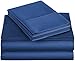 Amazon Basics 400 Thread Count Sheet Set, King, Navy