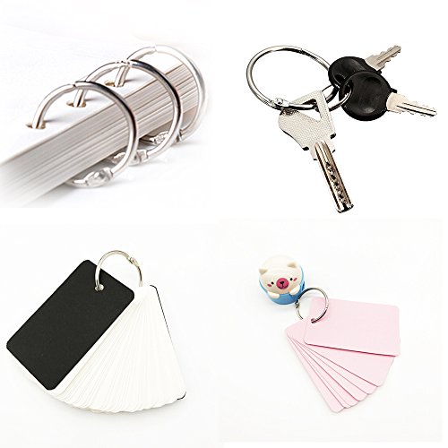 Loose Leaf Binder Rings, Book Ring, 1 Inch Diameter, Silver, 50 per Box