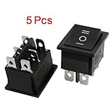 uxcell® 5 pcs x 6 Pin DPDT ON-OFF-ON 3 Position Boat Rocker Switch 15A/250V 20A/125V AC