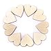 VORCOOL 50pcs 30mm Blank Heart Wood Slices Discs for DIY Crafts Embellishments (Wood Color)