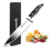 8 Inch Kitchen Knife Stainless Steel Chef Knife with Black Pakkawood Handle Multipurpose Use for Home Kitchen and Restaurant