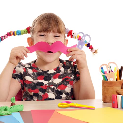 MUXGOA 7 PCS Kids Safety Scissors,Toddler Learning Scissors Plastic Children Safety Scissors for Cutting Tools Paper Craft Supplies