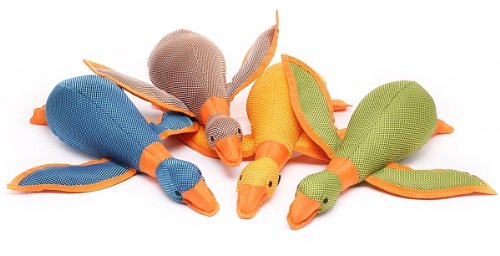 Multipet Dazzler Ducks Durable Plush Dog Toy, Colors May Var