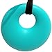 Baby Teething Necklace - Best Teether Necklace for Nursing Moms. Organic, BPA free, Silicone, Natural Teether Ring Donut Pendant for mom to wear. Turquoise. 100% Satisfaction Guaranteed