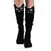 aoricu Long Socks, Women Cute Cat Cartoon Socks Over Knee High Boots Long Socks for Girls (Black)