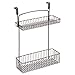 mDesign Steel Over Cabinet Kitchen Storage Organizer Holder or Basket - Hang Over Cabinet Doors in Kitchen, Pantry, Bathroom - Holds Dish Soap, Window Cleaner - Concerto Collection - Bronze
