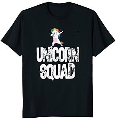 Mens Unicorn Squad Party Dabbing T-shirt Medium Black