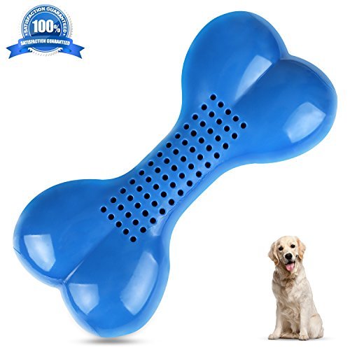 ONSON Dog Chew Toy - Freeze Fetch Cooling Teether Chew Toy Fun Rubber Training Toy Water Play -Quench thirst/Cleans Teeth (Dog Chew Toy)