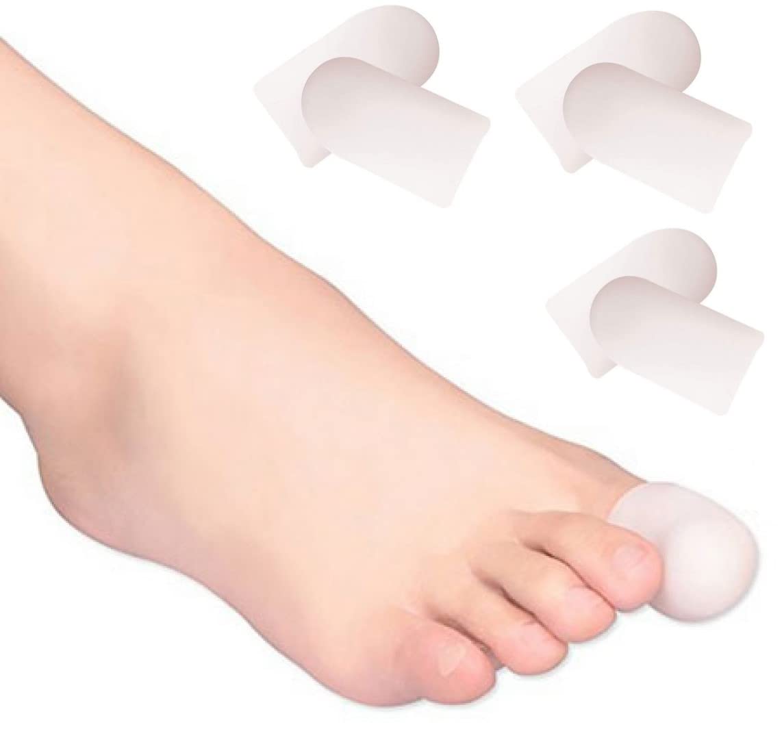 Pedimend All Gel Digital Toe Caps - 3 Pairs | Big Toe Sleeves | Protects Runners Black/Ingrown Toenail | Prevent Blisters Corns Bruises Abrasion - For Men and Women