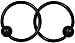 Forbidden Body Jewelry Captive Bead Piercing Hoop Surgical Steel Black 16g 11mm (2pcs)