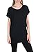 Free to Live 3 Pack Extra Long Tshirts for Women Tunic Tops for Leggings Short Sleeve Tee Shirts (XL, Black, Charcoal, Navy)