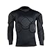 COOLOMG Men's Sport Soccer Football Rash Shock Padded Goalie Goal Long Sleeve Shirt L Black