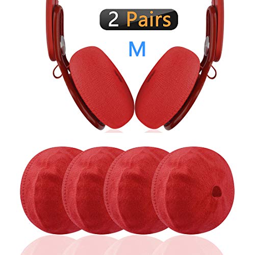 Geekria Sweater Earpads Cover for Beats Solo 3, Solo 2, Solo HD, MIXR, EP, Monster DNA Headphones/Stretchable Knit Fabric Earcup Protectors/Fits 1.57-3.14 inches Headset Ear Cushions (Red)