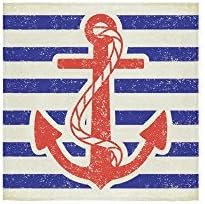 Washcloth Anchor HOTTEST Towel Bath Towel For Home, Outdoor and Travel Use,Striped Pattern Blue&amp;White