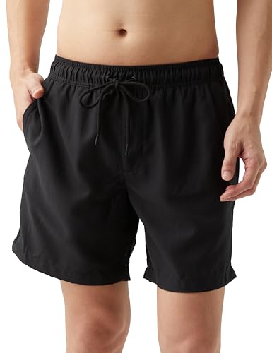 [Amazon Essentials] メンズ 水着 海水パンツ ポケット付き ドローストリング メッシュ裏地 ブラック M