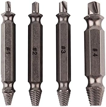 Meici 4 in 1 Damaged Screw Extractor Drill Bits Guide Set - Screw Remover Set Screwdriver Tools