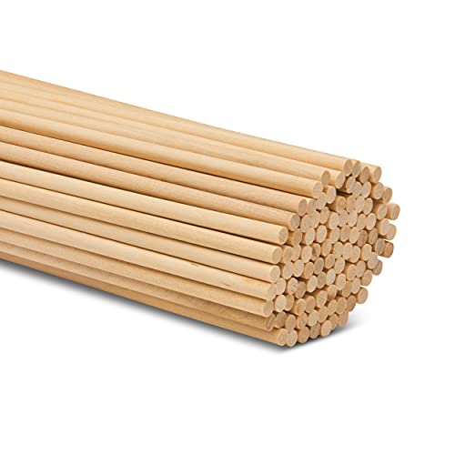 Dowel Rods Wood Sticks Wooden Dowel Rods 3/16 x 24 Inch Unfinished Hardwood Sticks for Crafts and DIYers 100 Pieces by Woodpeckers