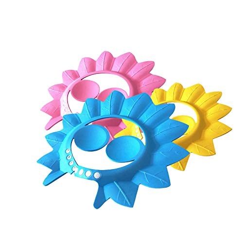SUNTRADE 3PCS Baby's Shower Cap,Adjustable Bath Visor Cap for Shower, Bathtub, Sun Bathing, Hair Cutting, Pool, Beach