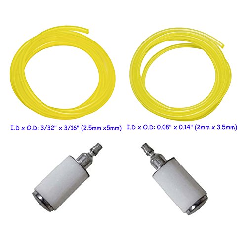 HIFROM Fuel Filter with 2 size 6 feet Fuel Line for Poulan Craftman STIHL Husqvarna Chainsaws Blowers Weedeater Trimmers