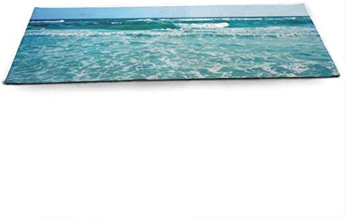 QIAOJIE Yoga Mats Seaside-surf Print Crystal Velvet Yoga Mats Extra Long 71 Inch Luxury Eco Friendly Fitness Mat for All Types of Yoga, Pilates & Floor Exercises