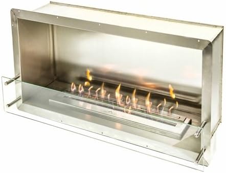 Bioflame Firebox w/ 38" Burner Single Sided 27000BTU Stainless Steel