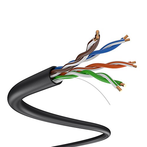 Dripstone Bare Copper 1000ft CAT5e Outdoor/Direct Burial Gel Filled Copper Cable 24AWG CMX Waterproof HDPE insulated Polyethylene (PE) Pass Fluke Test