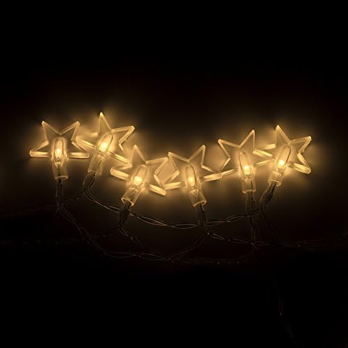 EaseeTop LED String Lights Battery Operated Rope Light Fairy Christmas Decorative Lights 20 Star Shaped Lights Warm White Lighting for Indoor or Outdoor Home Decoration