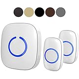 SadoTech Model CX Wireless Doorbell, 2 Remote Buttons, Easy Install, Range Over 1000-feet, 52 USA Chimes, Adjustable Volume and LED Flash