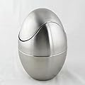 Stainless Steel Rubbish Bucket Egg Shape 1.5l Waste Bins Household Cleaning Tools Portable Vehicle Outdoors