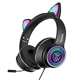 VIGROS Cat Ear Gaming Headphones Wired AUX 3.5mm